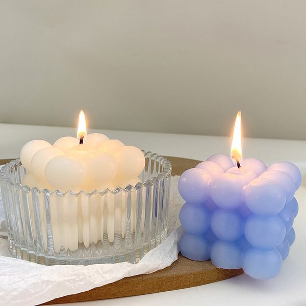 Label priv￩ aux bougies parfum￩es ensemble magique cube de soja bubble bulle aromath￩rapie des parfums de bougies de la Saint-Valentin cadeau