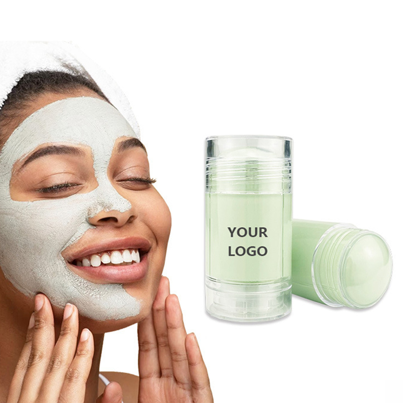 Privatetikett Solid Face Mask Custom Bulk Logo Deep Cleansing Stick Green Tea Essence Uppfriskande oljekontroll ansikten Care Makeup