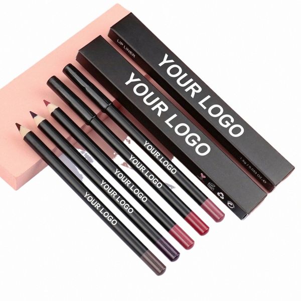 Etiqueta privada Vegan Lip Liner Lápiz 21 colores Mate Impermeable Lg Lápiz labial duradero Pluma Cosméticos Maquillaje de belleza s4Gq #