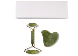 Private Logo Jade Roller Gua Sha Set Stone Massager Guasha Massage voor afslanke Skin Lifting Beauty Women JDK0011655088