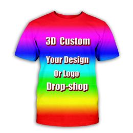 Commande privée Kid s top T-shirt 3D designer DIY Imprimé T-shirt Hommes Femmes P o Marque Garçon Vêtements 220615