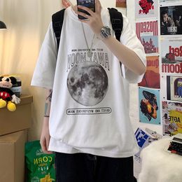 Privathinker Away Moon Graphic T-shirt pour hommes Casual T-shirt à manches courtes Mode Oversize Top Hip Hop Coton Vêtements pour hommes 220616