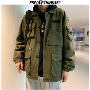 Privathinker Hombres Primavera Safari Estilo Chaquetas 2020 Hombres Hip Hop Moda Chaqueta de algodón Ropa Hombre Unisex Moda Abrigo Oversize LJ201013