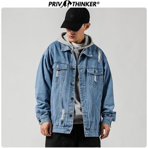Privathinker Men Spring solide Koreaanse hiphop denim jassen herenjas man man Loose streetwear jas kleding 5xl 201104