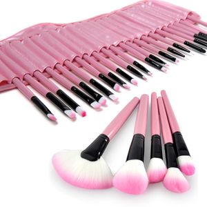 Make -upborstels Pro 32pcs Roze zaktas Case Superior Soft Cosmetic Makeup Brush Set Kit #T701