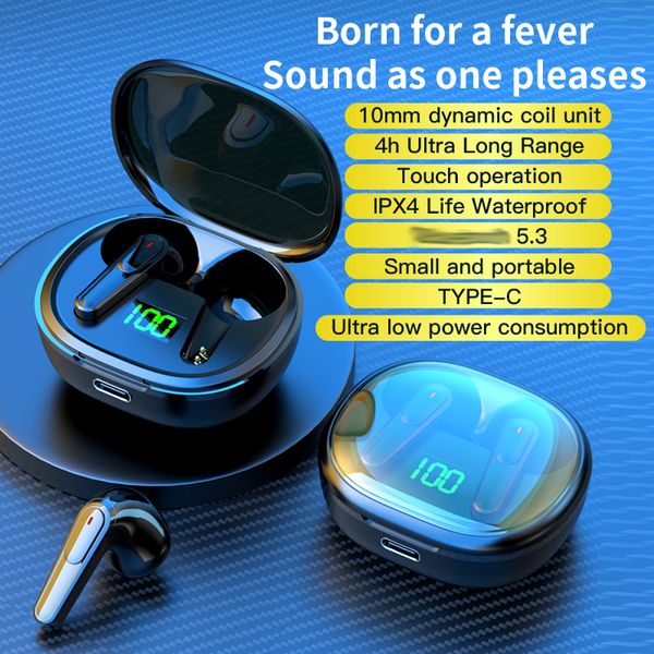 Écouteurs sans fil Bluetooth Pro 50 TWS, son clair, affichage numérique LED, casque intra-auriculaire de jeu, commande tactile, casque étanche