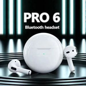 Écouteur Bluetooth Pro 6 TWS Écouteur Bluetooth Mini Fone Earphone Stereo Sport Headset pour les écouteurs Android Xiaomi avec emballage de vente au détail