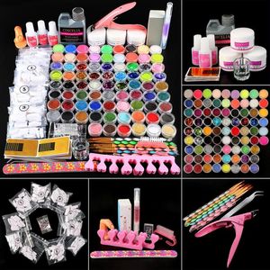 Kit d'art d'ongle acrylique Pro 78 pièces poudre acrylique paillettes 120ml Kit d'art d'ongle liquide outil de compétence de brosse en cristal