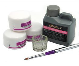 Pro acrylic ongle poudre liquide 120 ml pinceaux deppen Dish acryl poeder nail art set concept acrilico manucure kit 1538759266