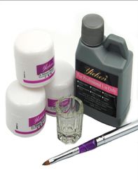 Pro Acrylic Nail Powder Liquid 120ML Brushes Deppen Dish Acryl Poeder Nail Art Set Design Acrillico Manicure Kit 1537732256