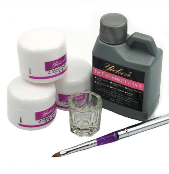 Pro acrílico polvo para uñas líquido 120ML cepillos Deppen Dish Acryl Poeder Nail Art Set diseño Acrilico Kit de manicura 1533476053