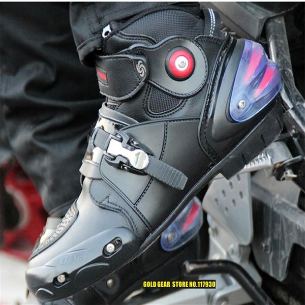 Pro-biker A9003 chaussures de course automobile bottes de moto tout-terrain Moto professionnelle botas noirs Vitesse Sports Motocross Black259n