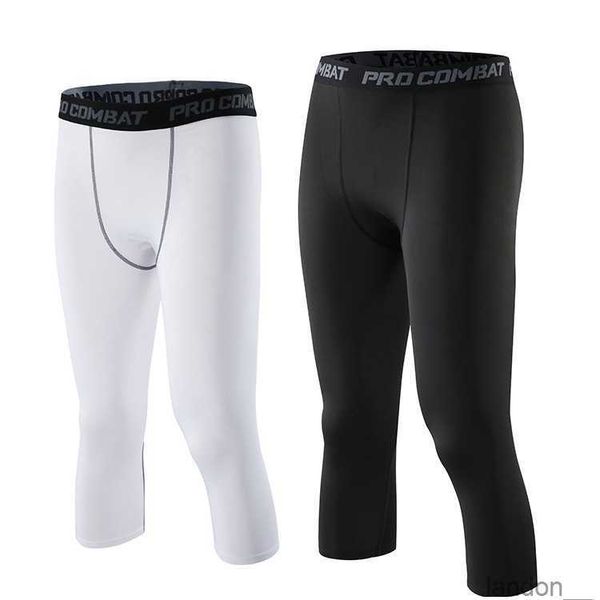 Collants de Compression Pro pantalons de sport fitness pour hommes entraînement football basket pantalon 7 points pantalon haute élastique