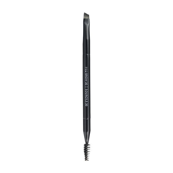 Pro Eye Brow Makeup Brush # 20 outils de beauté à deux plans à double extrémité