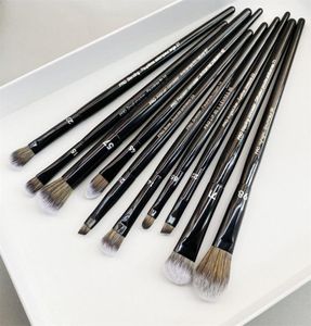 Pro Eye Makeup Brush Set 10 stcs Zwarte oogschaduwvorming Contouring Hoogtepunten Lip Lip Concealer Blending Cosmetics Beauty Tools1620627