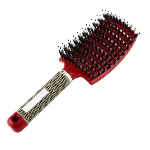 Pro cheveux cuir chevelu Massage peigne brosse à cheveux poilsNylon femmes humide bouclés démêler brosse à cheveux pour Salon de coiffure outils de coiffure