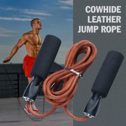 PRO Cuir Skipping Speed ​​Speed ​​Corde Roulement Vitesse Sauter Jump Corde Fitness Boxing Jump Gym par athlétisme Gear KR22 #