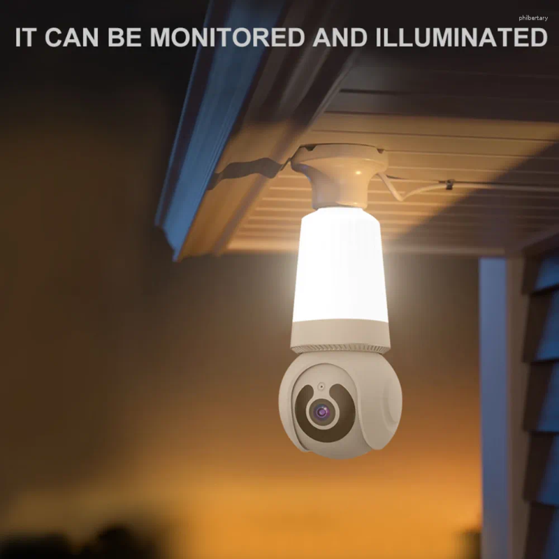 Cámara de seguridad de la bombilla Pro Lumor E27 Socket Wifi Detección de movimiento Siren Alerta de alerta Vigilancia de visión nocturna
