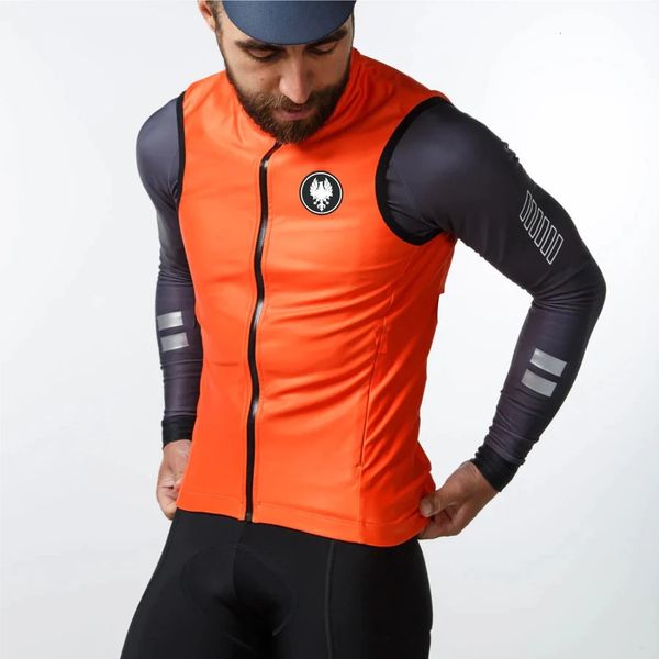 Pro Mens a prueba de viento impermeable transpirable chaleco de manga larga ciclo rompevientos chaleco ciclismo ropa producción de fábrica 240319