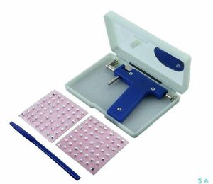 Pro Steel Oor Neus Navel Piercing Gun Tool Kit 98 stks Instrument Studs Set Blue Drop SSS337h2766305