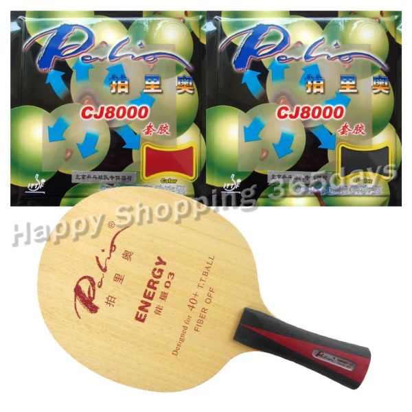 PRO Table Tennis Pingpong Combo Racket Palio Energy 03 Blade con 2x CJ8000 H40-42 CAUMBBERS Long Shakehand FL