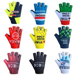 Pro Team Ademend fietshandschoenen VAE Italië Road Bike Men Sport Half Finger Anti Slip MTB Bicycle Glove 240402