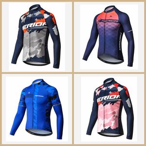 Pro Team Merida Fietsen Lange Mouw Jersey Mens MTB Bike Shirt Herfst Ademend Sneldrogend Racing Tops Road Fietskleding Outdoor Sportswear Y21042123