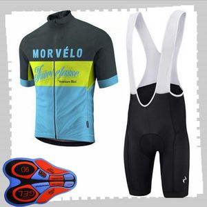 Pro Team Morvelo Fietsen Korte Mouwen Jersey (BIB) Shorts Sets Mens Zomer Ademend Road Fietskleding MTB Bike Outfits Sport Uniform Y21041578