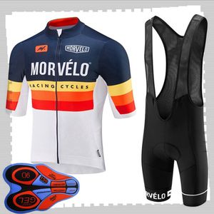 Pro Team Morvelo Fietsen Korte Mouwen Jersey (Bib) Shorts Sets Mens Zomer Ademend Road Fietskleding MTB Bike Outfits Sport Uniform Y21041533