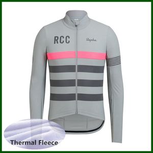 Pro Team RAPHA Wielertrui Mens Thermisch Fleece Lange mouw Mountainbike Shirt Wegfiets Tops Sport Uniform Racekleding Outdoor Sportkleding Y21050618