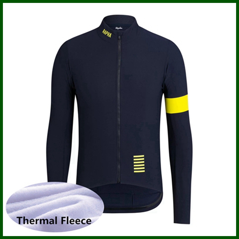 Pro Team RAPHA Wielertrui Mens Thermisch Fleece Lange mouw Mountainbike Shirt Wegfiets Tops Sport Uniform Racekleding Outdoor Sportkleding Y21050620