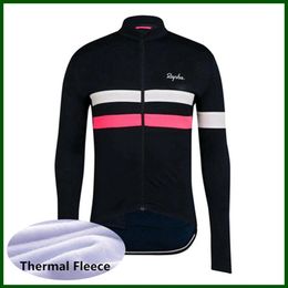 Pro Team Rapha Cycling Jersey Mens Winter Thermal Fleece MTB MTB Bike Shirt Bicycle Tops Racing Clothing Outdoor Sportswea252T