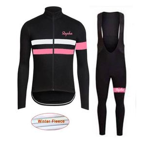 Pro équipe Rapha Cycling Jersey Set Winter Thermal Fleece Long Man SHIRTS BIB PANT