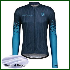 Jersey Pro Team Scott Scott Jersey Mens Hiver Thermique Thermique à manches longues Vélo de Montagne Vélo Vélo Top Bicyclettes Tops chauds Racing Vêtements Vêtements de sport en plein air Y21050623