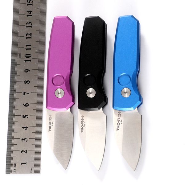 Pro Tech Runt 5 Cuchillo plegable Espacio de color Mango de aleación de aluminio Gama alta Caza al aire libre Supervivencia Camping Rescate Cuchillo para fruta de bolsillo Cuchillo para paquetes EDC 400