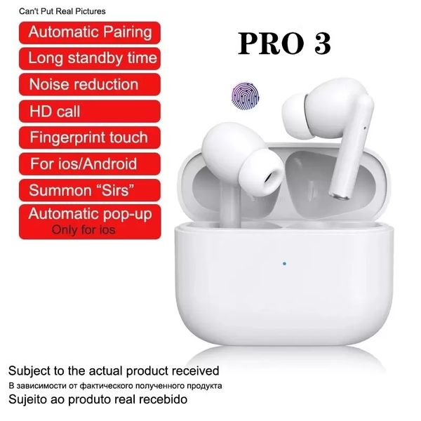 Pro3 TWS Auriculares inalámbricos Auriculares Bluetooth Auriculares táctiles Auriculares deportivos manos libres con caja de carga para Xiaomi iPhone Mobile Smart Ph