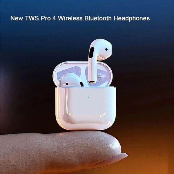 Pro4 Double Écouteurs intra-auriculaires sans fil stéréo Hi-Fi étanches Écouteurs Sports Life pour Android et iPhone Blanc Écouteurs de sommeil à la mode Casual haute qualité sonore