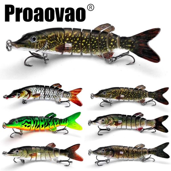 PROAOVAO 1014cm Big Tamaño suave Swimbait Lifelike Multi Artiching Fishing Lure Pike Muskie Fish Sea Bait 240327