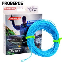 PROBEROS 100FT poids avant flottant ligne de pêche à la mouche WF2F3F4F5F6F7F8F mousse vertorange fluojaune couleur 231225