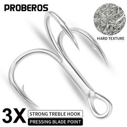 Proberos 20pcslot Treble Hooks 1430 Tin Color Triple Fishing Hook Anticorrossion Fishhooks High Strength Accessoires 3x 240522