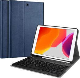 Funda con teclado ProCase para iPad 10.2 9.ª generación 2021/ 8.ª generación 2020/ 7.ª generación 2019, teclado inalámbrico extraíble magnéticamente y funda tipo libro con soporte