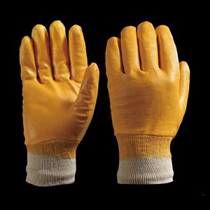 Verwerking op maat gemaakte beschermende handschoenen fluwelen geribbelde halfhangende blauwe nitril beschermende handschoenen