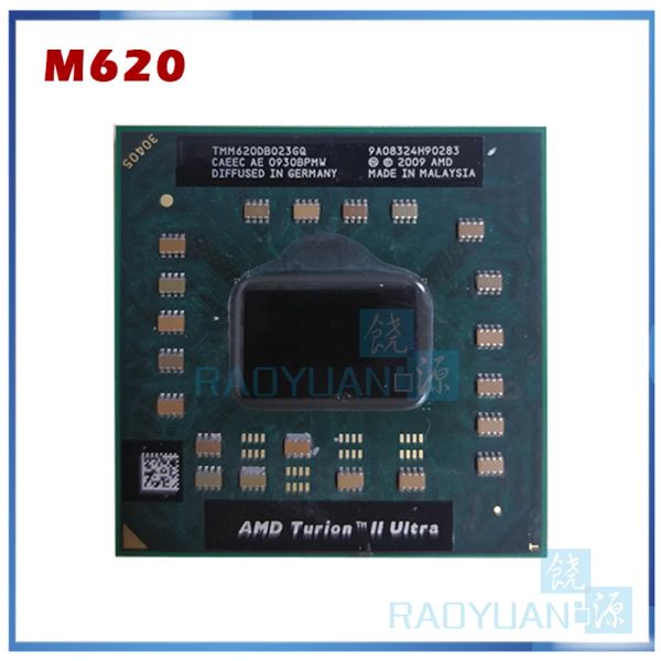 Processeur AMD Turion II Processeur M620 Ultra Mobile 2,50 GHz 2 Mo de cache L2 Socket S1 (S1G3) PGA638 M620 TMM620DBO23GQ TMM620 CPU d'ordinateur portable