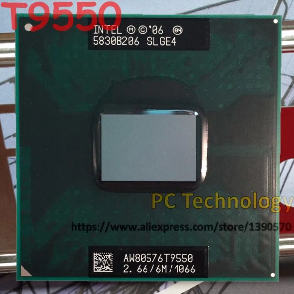 Processeur Intel T9550 Core2 Duo CPU T9550 (cache 6m, 2,66 GHz, 1066MHz FSB)