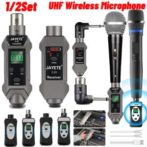 Processeurs 1/2set UHF Professional Wired To Wireless Microphone Convertisseur Systèmes de transmission audio de transmission de récepteur sans émetteur