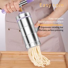 Procesadores 5 moldes Manual para el hogar Fabricante de fideos prensa de rodillos de acero inoxidable fresco máquina de Pasta utensilios de cocina para hacer espaguetis herramientas de cocina