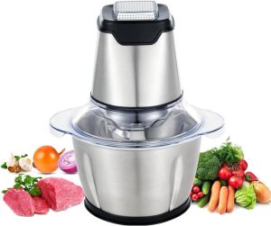 Processeurs Food Chopper, 5 tasse de robot culinaire Mini électrique, 1,2 L 250W Grinder de viande avec 4 lames à bilan, mince en acier inoxydable