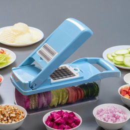 Processeurs de haute qualité Végétable Hopper Slicer Dicer Veggie Cutter Onion Chopper Manual Mandolin Fruit Peeler for Aime Cabbage Carrot