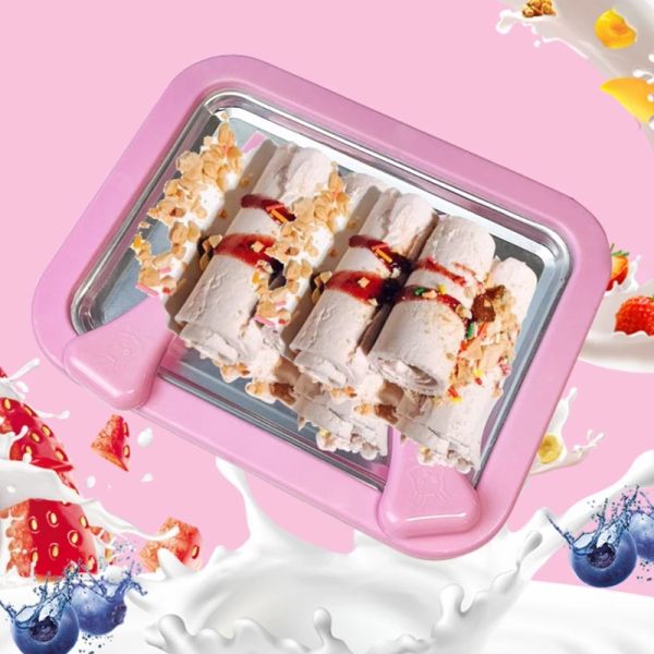 Processeurs Pain de crème glacée avec 2 grattoirs à yogourt frits Machine de nourriture multifonctionnelle