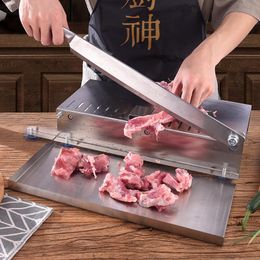 Processors Handmatig vlees Slicer Spareribs Botnijdermachine Chinese geneeskunde Schokkerige Slijric Rib Chicken Fish Frozen Vlees Groenten Knife